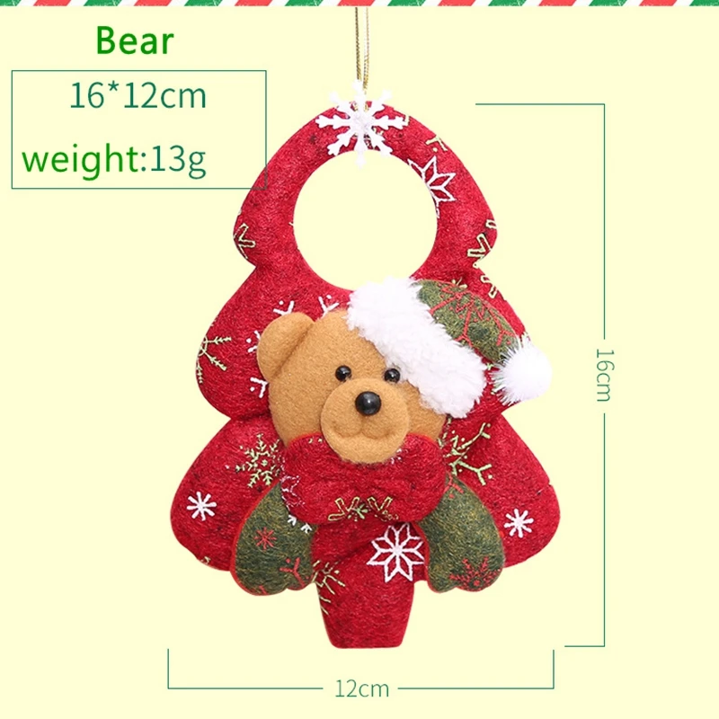 

Fashion4Pc/Set Christmas Decorations Christmas Tree Hanging Ornaments Non-Woven Elk Snowman Doll Pendant 3D Santa Claus