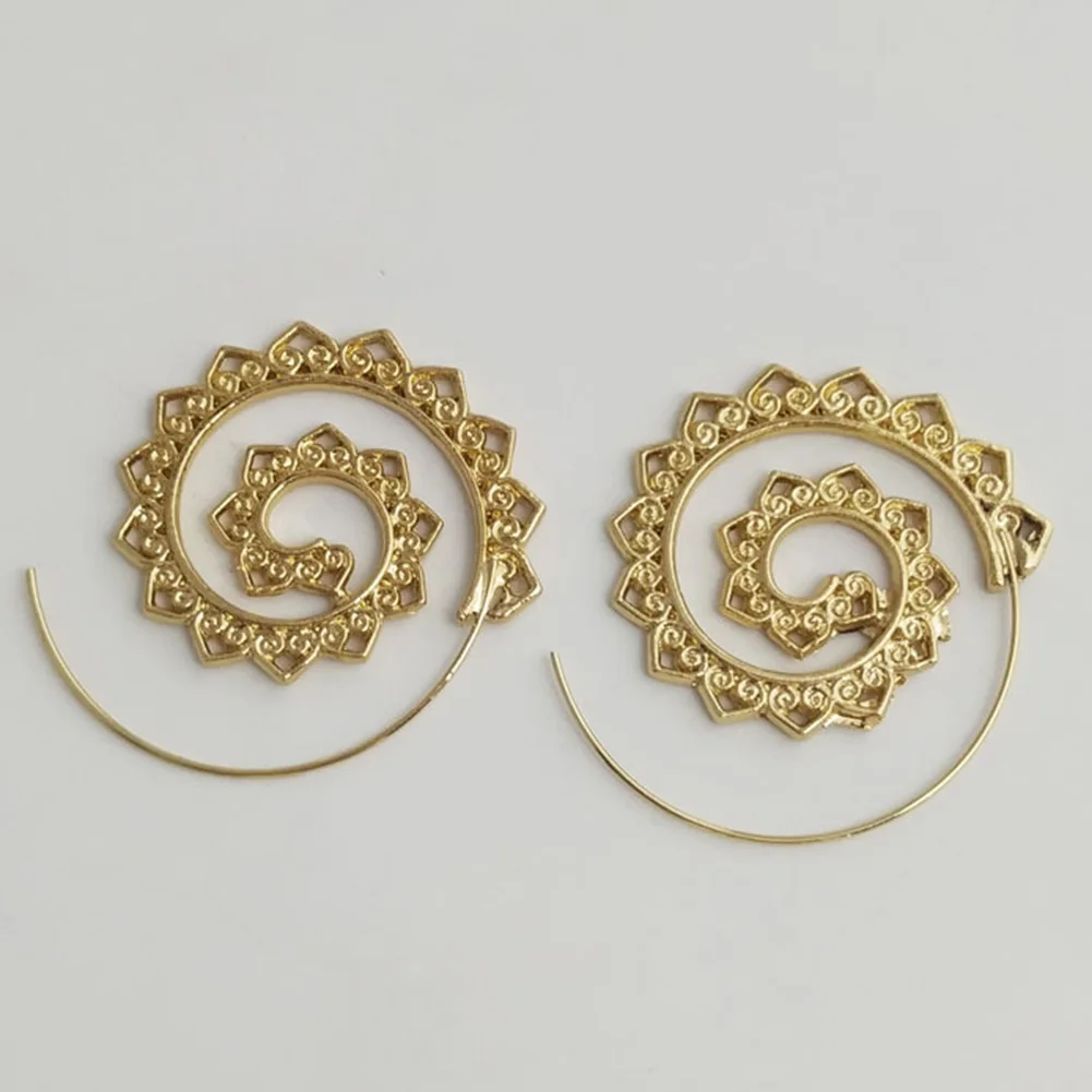 2019 11.11 HOT Earrings Fashion Women Spiral Round Circle Gear Heart Piercing Jewelry Gift Woman's accesories | Украшения и