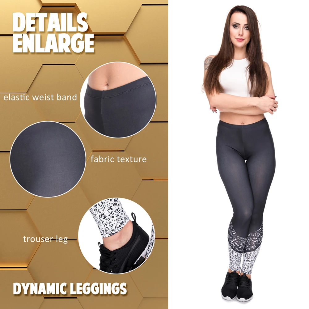 Hot Sale leggins mujer Black Stitching Printing legging feminina leggins fitness Woman Pants workout leggings