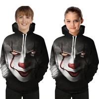 new it 3d printing scary clown 3d printing t shirt men and women hip hop street clothing casual fleece boy and girl tops