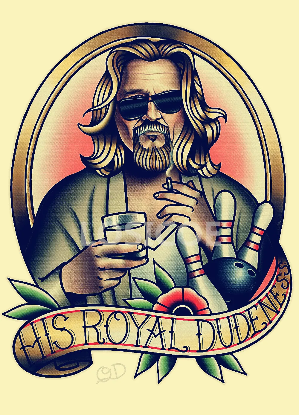 

HIS ROYAL DUDENESS 30X42 CM Tattoo Print Painting Vintage Kraft Paper Poster Wall Art Flip Chart Stickers Home Decoration