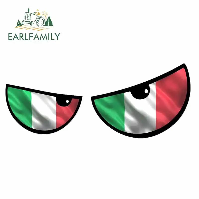 EARLFAMILY 13 см x 5 4 новая пара мультяшных сглаза дизайн с итальянским флагом для