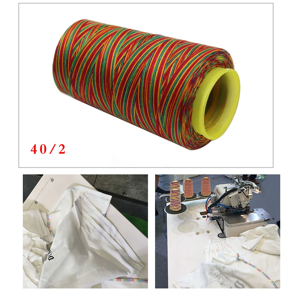 Цветная швейная нить 3000 ярдов из 40/2 полиэстера для шитья квилтинга оверлока