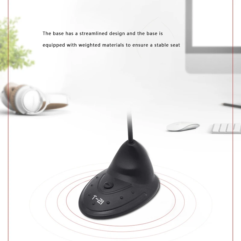 T-21 Computer Microphone with Mute Button Plug&ampPlay Condenser Suitable for Computers Stages Cameras Recording Music | Электроника