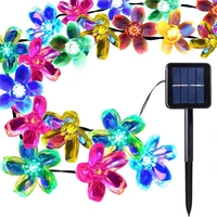 new solar string christmas lights outdoor 23ft 5020led 8mode waterproof flower garden blossom lighting party home decoration