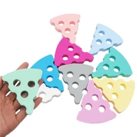 chenkai 10pcs bpa free diy silicone cheese teether baby pacifier dummy sensory pendant toy accessories food grade pastel color