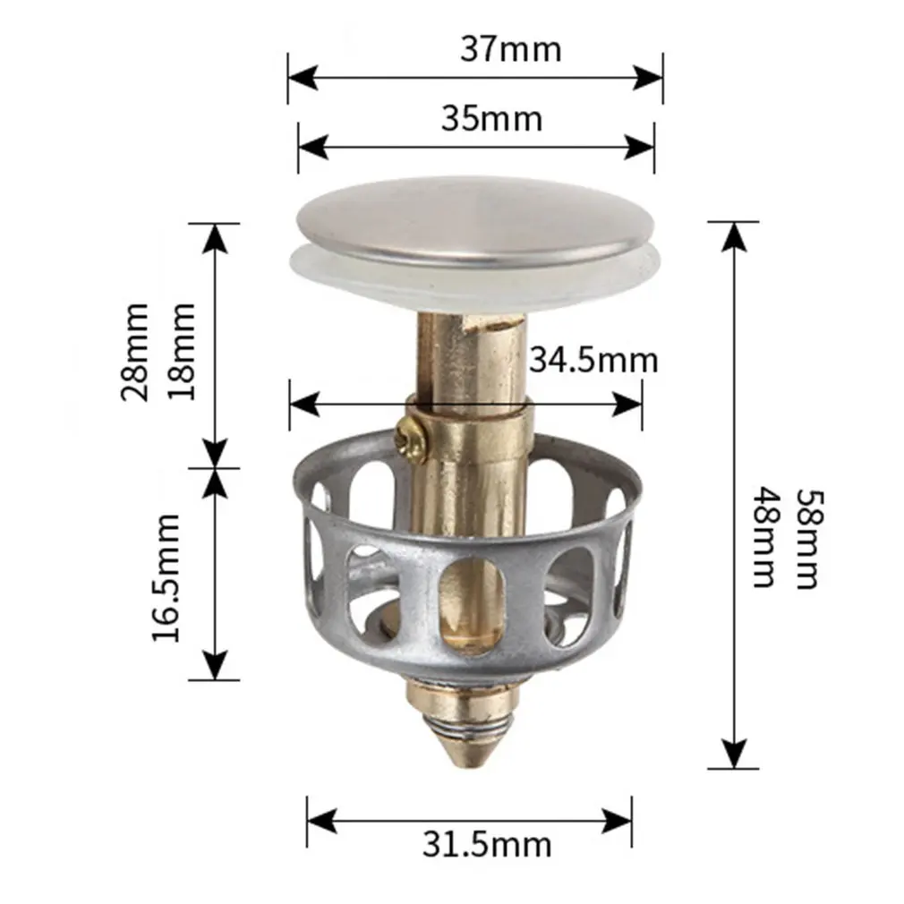 

1PCS Stainless Steel Accessories Corrosion Resistance Boat Thru Hull Fitting Outlet Drain Push Bouncing Core Cooper