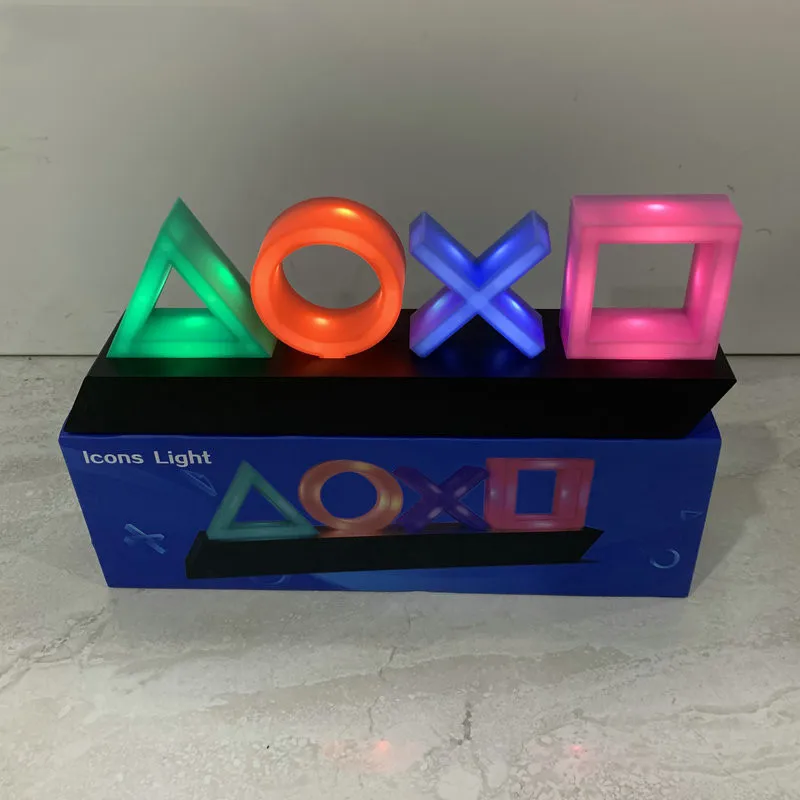 Pаспродажа Голос Управление игровой значок светильник Светодиодный настольный музыка атмосфера флэш акриловые неоновый светильник PS4 игровой лампы-в...