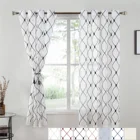 Topfinel Короткие Прозрачные шторы с геометрической вышивкой, тюлевые оконные шторы для кухни, гостиной, спальни, вуаль для кафе