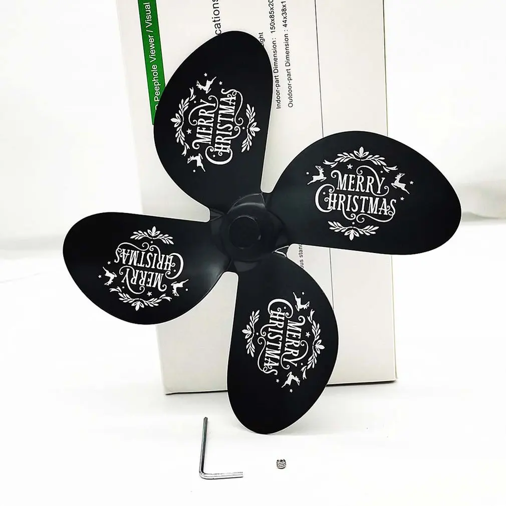 

Black Fireplace 4 Blades Heat Powered Stove Fan Log Wood Burner Ecofan Quiet Home Fireplace Fan Efficient Heat Distribution