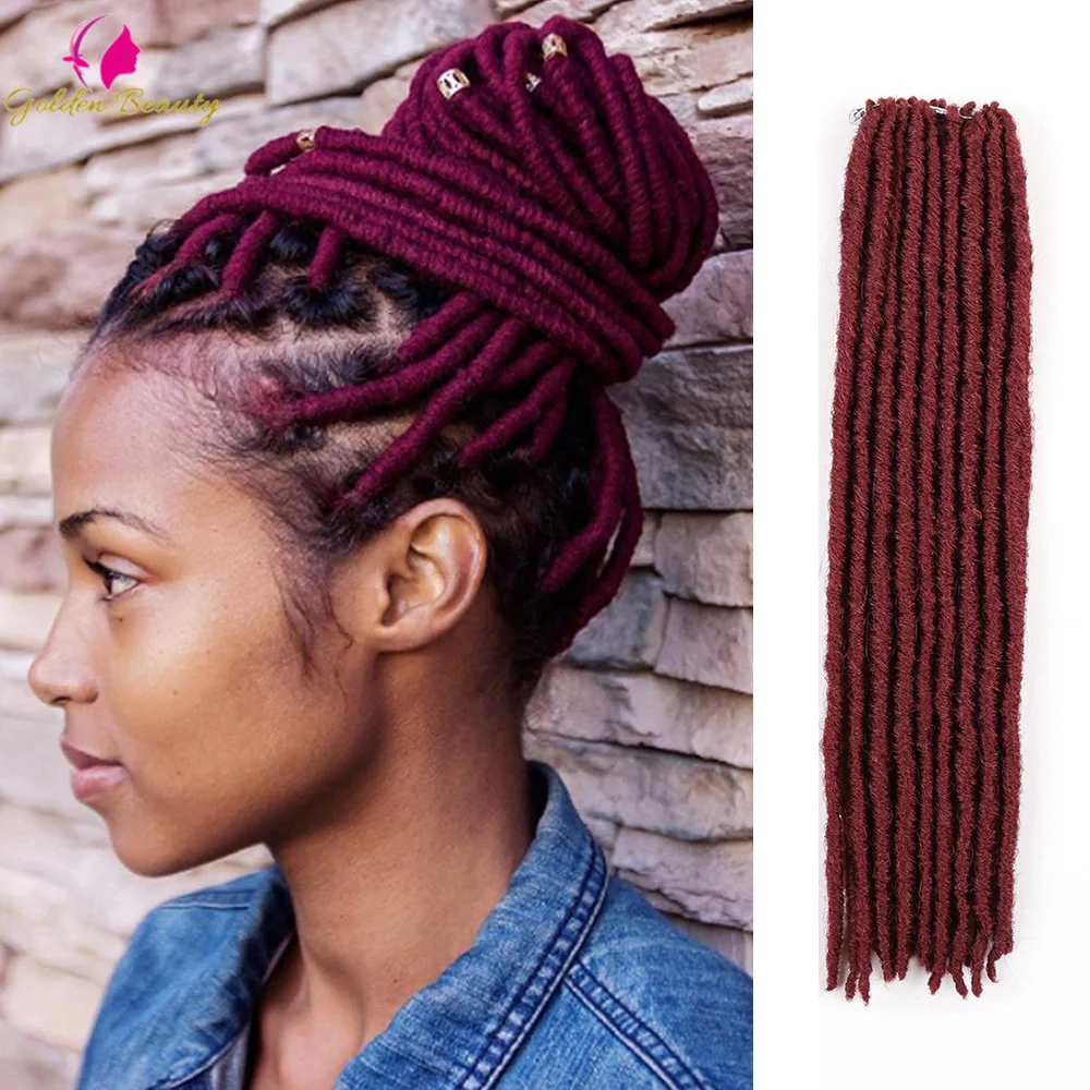 

Synthetic Faux Locs Crochet Braiding Hair Extensions Dreadlocks Ombre Goddess Soft Straight Gypsy Locs Braids Hair For Women