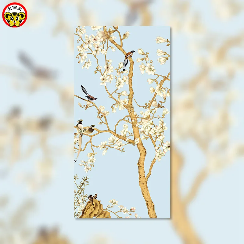 

painting by numbers art paint by number DIY animal bird on the branch of the magpie Chinese style living room room decoration