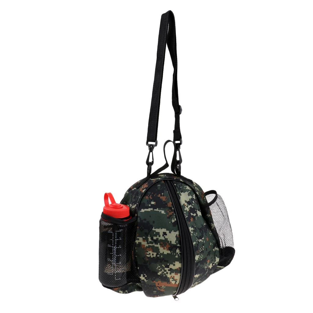 

Basketball Soccer Ball Carrying Bag With TWO Bottle Pockets Camo. Holder