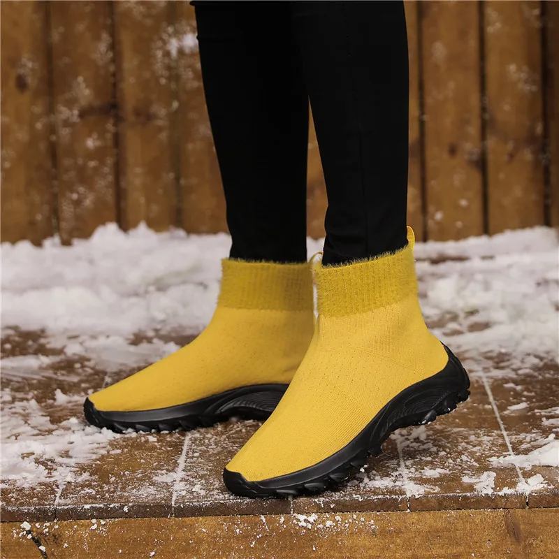 Женские кроссовки для бега зимние вязаные носки женская обувь светильник