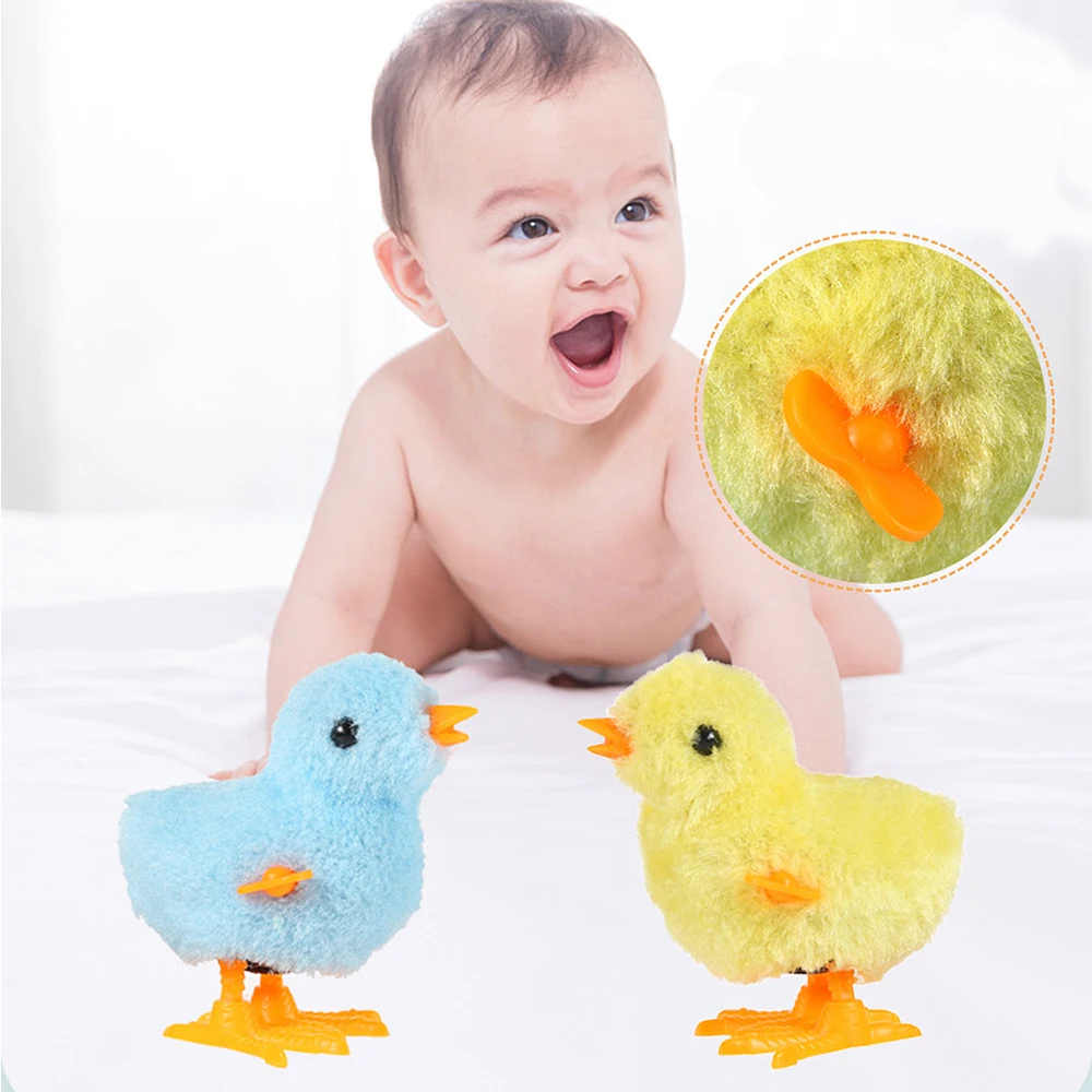 

1-4pcs Cute Plush Wind Up Chicken Kids Educational Toy Clockwork Jumping Walking Chicks Toys For Children Baby Plush toys