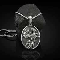 megin d vintage punk hiphop simple phoenix titanium steel necklaces for men women couple friend fashion design gift jewelry