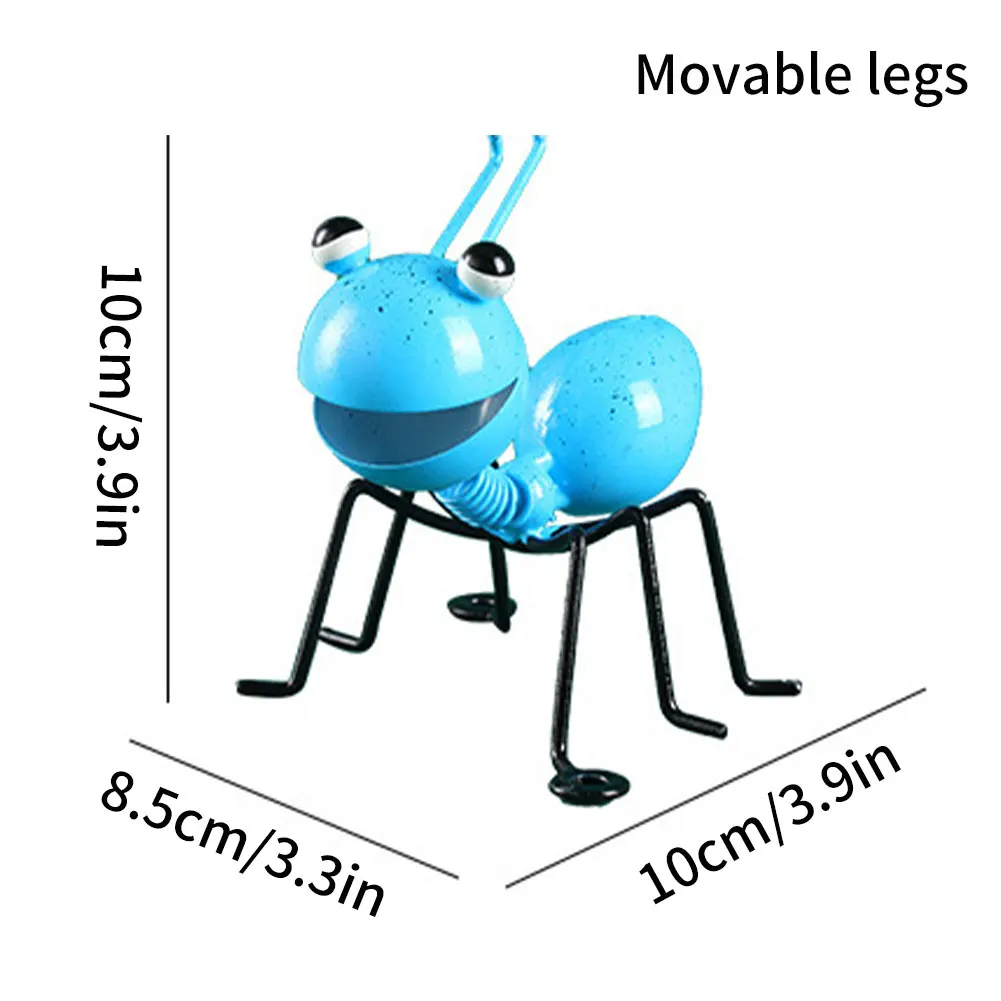 

4PCS Colorful Cute Garden Art Metal Sculpture Ant Ornament Insect For Hanging Wall Art Garden Lawn Decor Indoor Outdoor