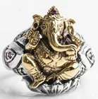 Высококачественное металлическое модное милое тайское кольцо со слоником и счастливым животным, преувеличенное мужское панк модное ювелирное изделие