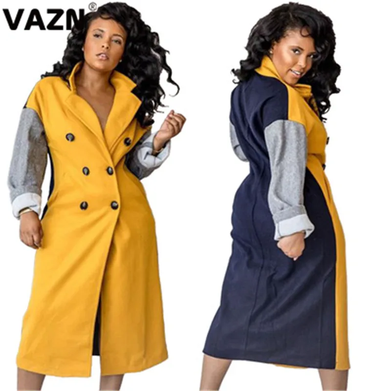 VAZN BN9200 открытое пальто Новая Осенняя Повседневная красочная модная уличная шея с длинным рукавом Офисная Женская рубашка