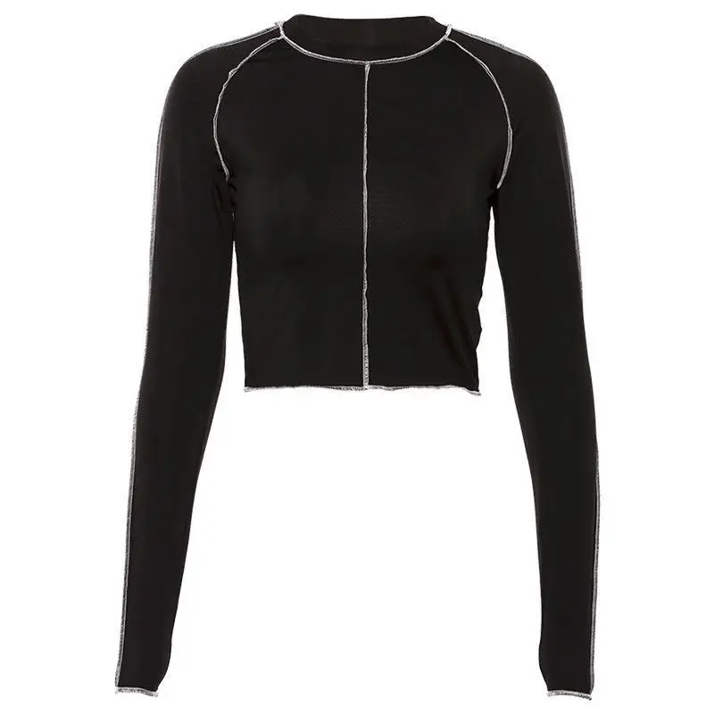 

Party Club Sexy hot style Streetwear Short Sleeve Shirt Women Black T-Shirts Cropped Top Ladies Clubwear Skinny Slim Fit Top