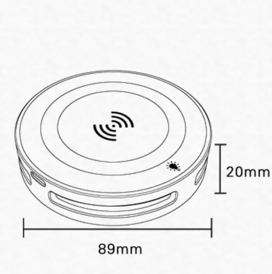 Стандартное Беспроводное зарядное устройство со светодиодной подсветкой QI для