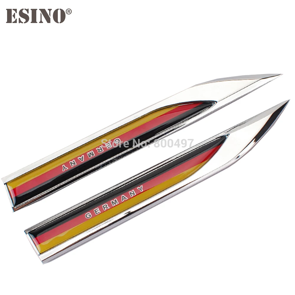 

20 x Car Body Fender Side Metal Chrome Zinc Alloy Knife Side 3D The Flag Of The Germany Emblems Badges Decals Stickers