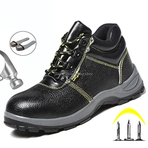 Нескользящие защитные ботинки для мужчин, легкие зимние кроссовки для мужчин, ботильоны, защитные ботинки со стальным носком