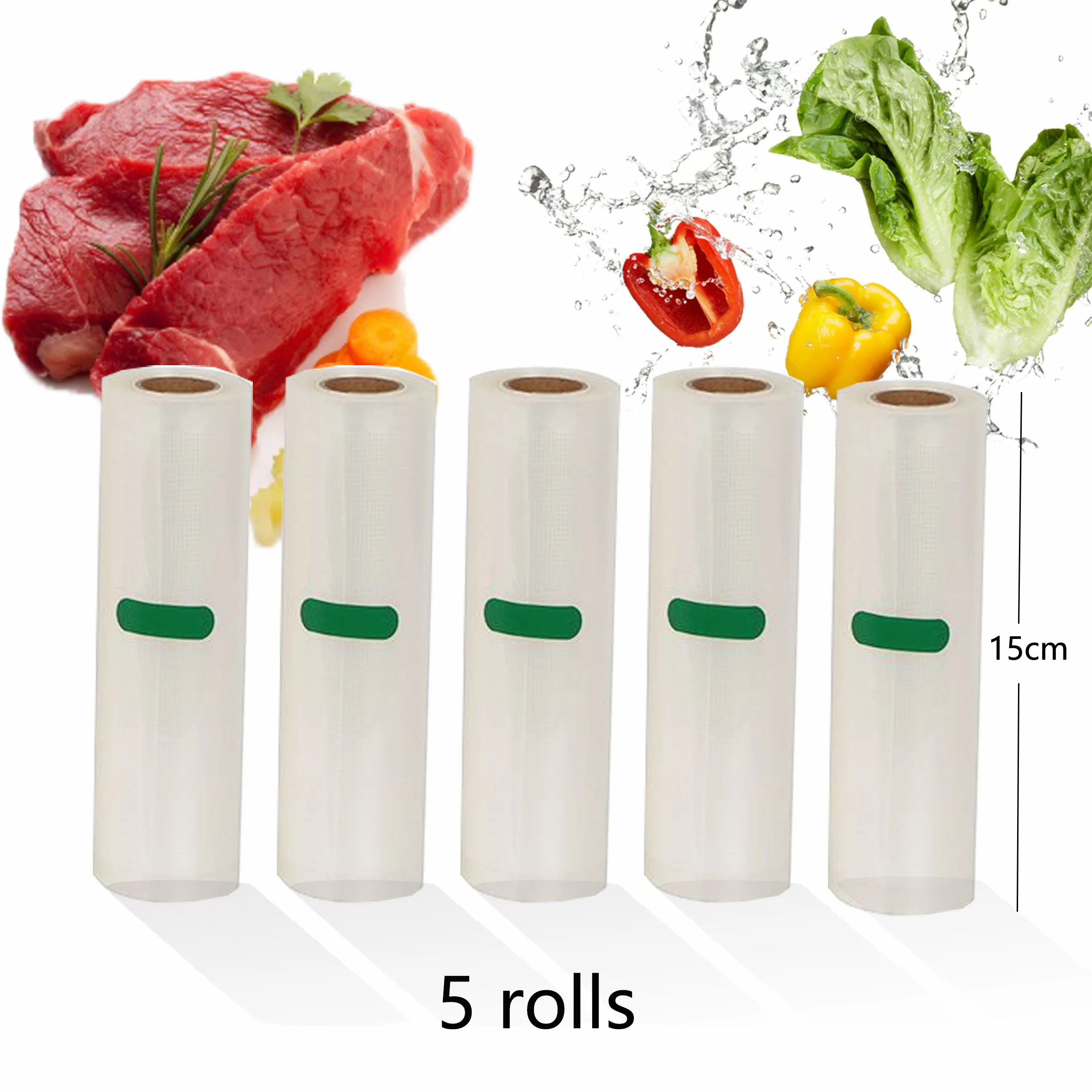 5 рулонов/партия пакеты для вакуумной упаковки продуктов 12 + 15 20 25 28 см * 500 | Бытовая