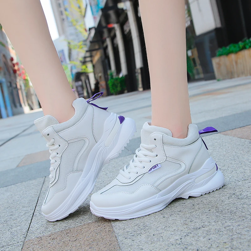 

New simple solid color youth fashion trend ladies sneakers breathable comfortable casual running shoes running shoes sneakers
