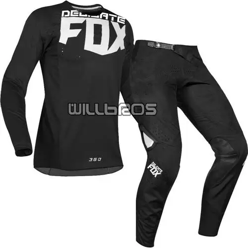 Black White Delicate Fox автомобильный MTB велосипед внедорожный черный набор мотокросса локомотив костюм - Цвет: Black White