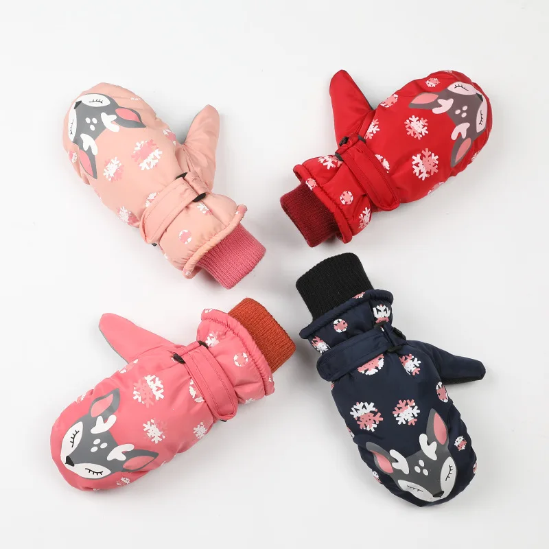 Children Winter Gloves Girls Boys Mittens Thicken Waterproof Windproof Outdoor Kids Sport Skiing Snow Warmer 3-13Y #0066 | Детская