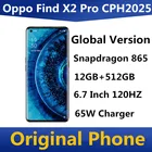 Глобальная версия Oppo Find X2 Pro CPH2025 мобильный телефон 65W Charger 48,0mp 12GB RAM 512GB ROM Snapdragon 865 NFC 6,7 