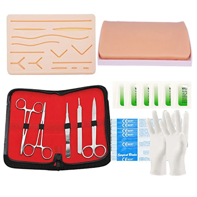 

Suture Practice Kit Suture Practice Pad with Pre-Cut Wounds and Suture Tool KitSutures Threads for Nursing Students