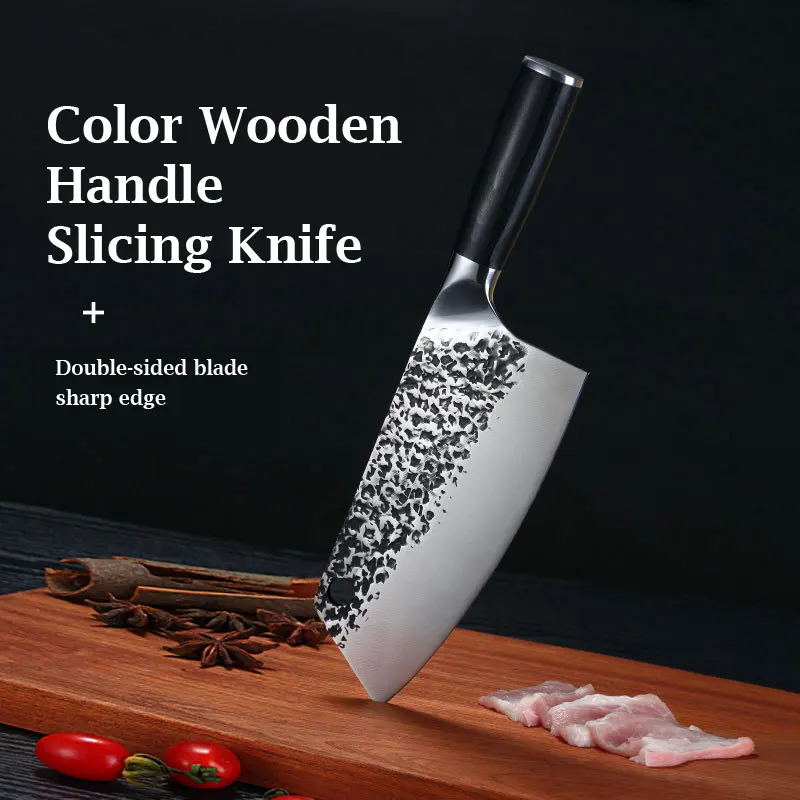 

8“ Stainless Steel 5cr15 Kitchen Knife Chef Knife Handmade Forged Sharp Cleaver Professional Butcher Knife Utility Meat Knives