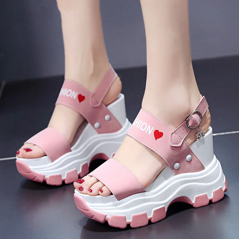

Women's Sandals Very High Heel Wedge Platform Shoes Fish Mouth Students fashion shoes