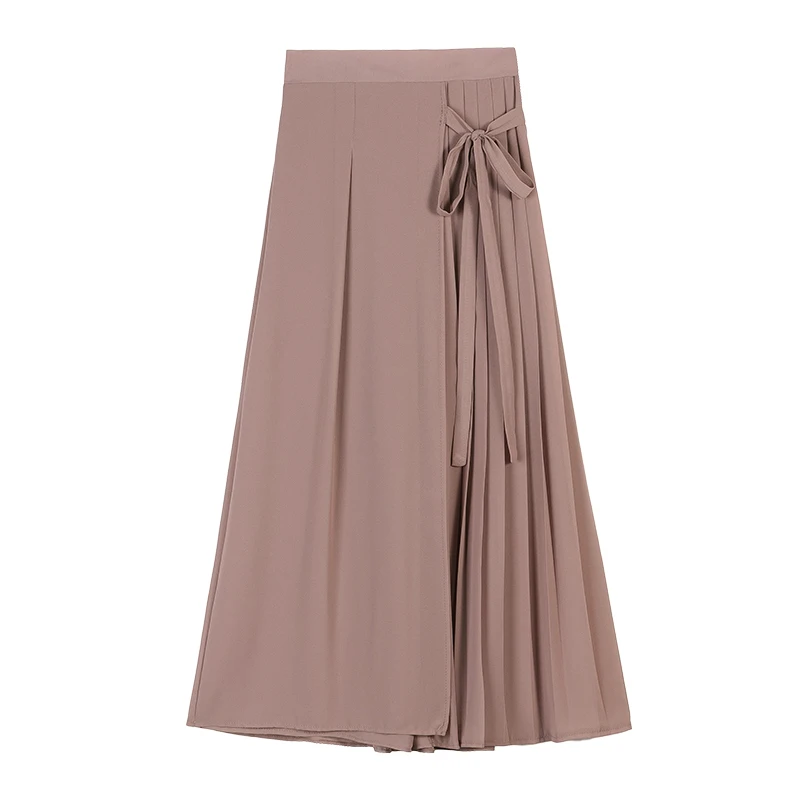 

2021 New Spring Summer High-waisted Chiffon Folds Skirts Korean Fashion Woman Elastic Waist Casual Fresh And Sweet A-line Skirts