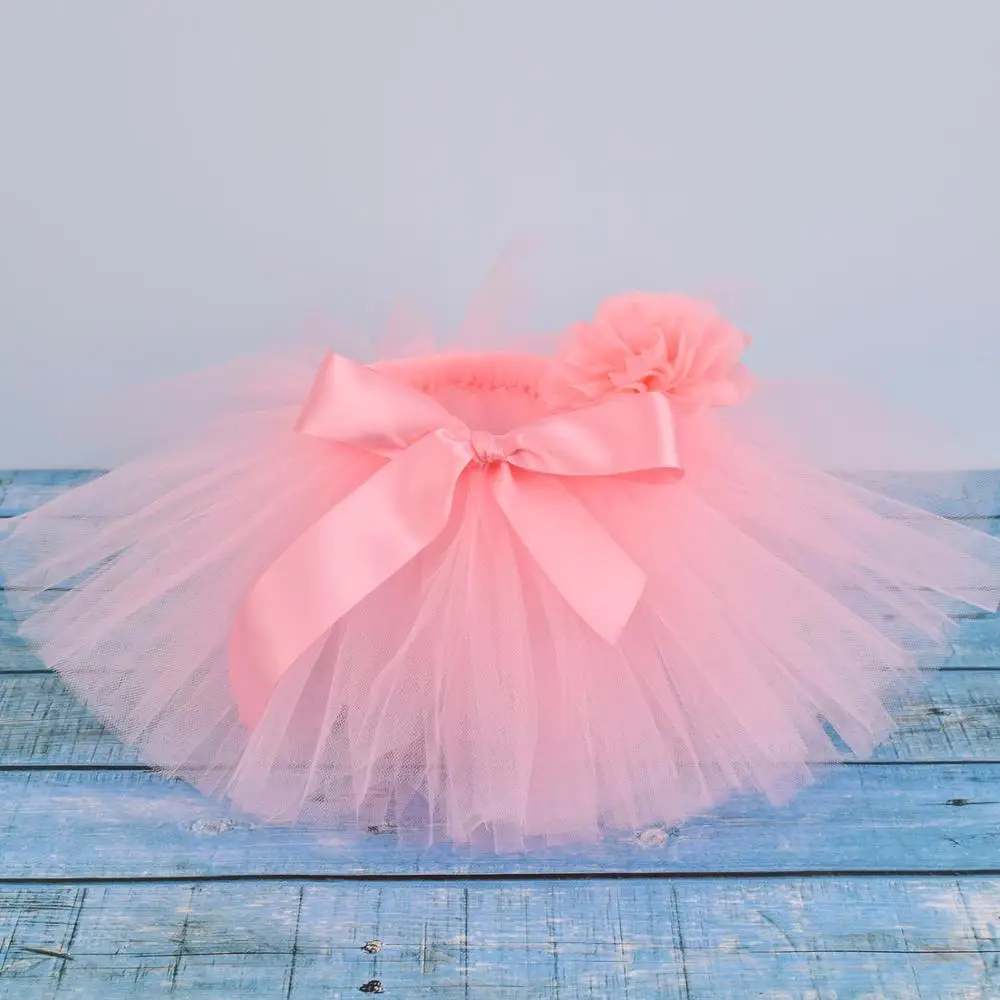 Розовая однотонная пушистая юбка-пачка и повязка на голову для маленьких девочек