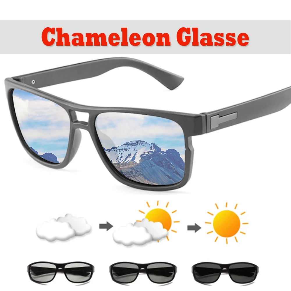 

Photochromic Sunglasses Men Polarized Driving Chameleon Glasses Male Change Color Goggles Driver UV400 Discoloration Eyewear 109