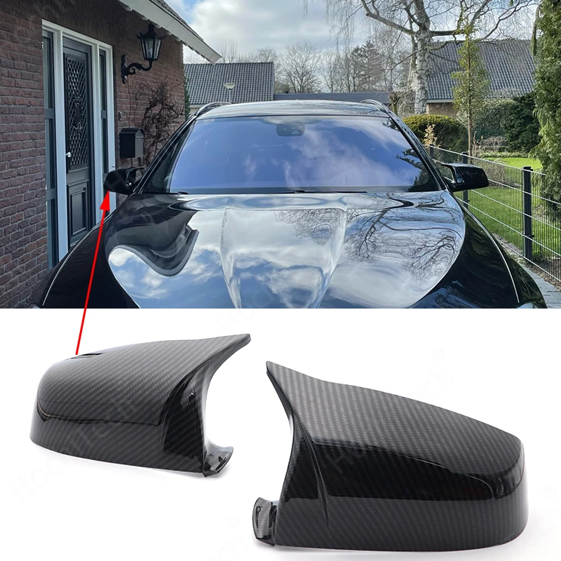 

Side Wing Rear View Mirror Cover Cap Black & carbon fiber Look For BMW 5 6 7 Serie F01 F06 F07 F10 F11 F12 Car Accessories