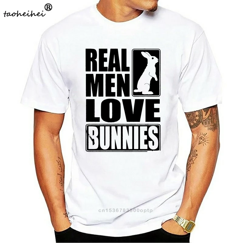 Для мужчин футболка с короткими рукавами и женщин реального любовь кроликом
