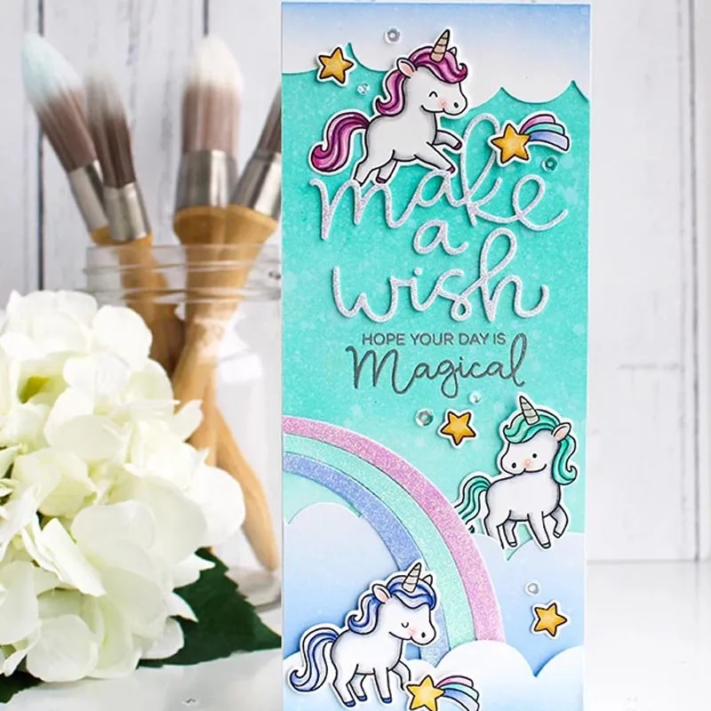 Металлические Вырубные штампы Word Make A Wish для скрапбукинга и изготовления карт