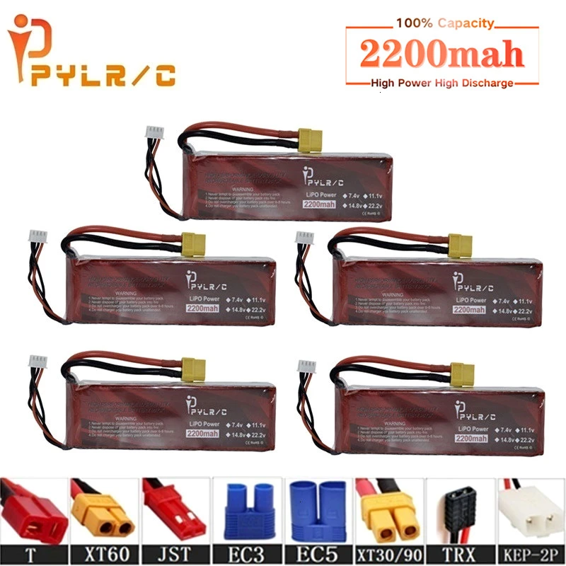 

High Rate 7.4V 2200mAh Lipo Battery For RC Helicopter Parts 2s Lithium battery 7.4v 35C RC Cars Airplanes Drones Battery T/XT60