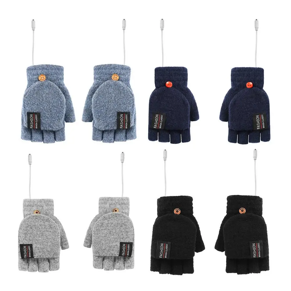 

New Winter Heated Gloves 5V USB Heated Gloves Breathable Knitted Heating Gloves Knitting Battery Powered Sports Outdoor Hunting