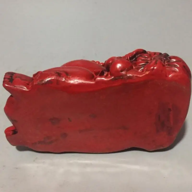 

Tibet Buddhism Chinese imitation red coral maitreya sleep Buddha crafts statue