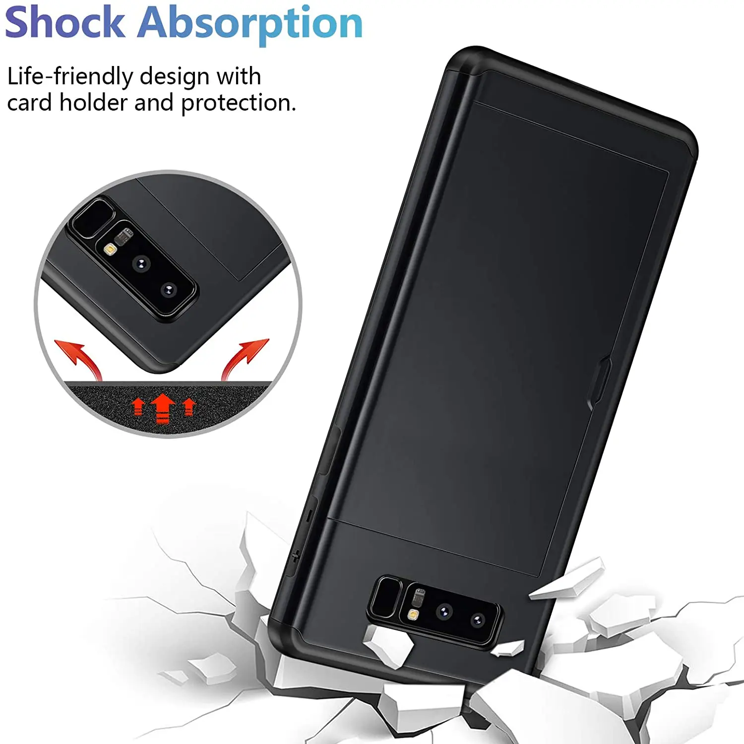 Защитный чехол с отделением для кредитных карт Samsung Galaxy Note 8 N950F N950 Note8 задние чехлы