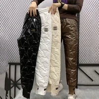 autumn cotton trousers for womens snow outerwear 2021 winter new high waist thick casual feet harem pants warm casual pants