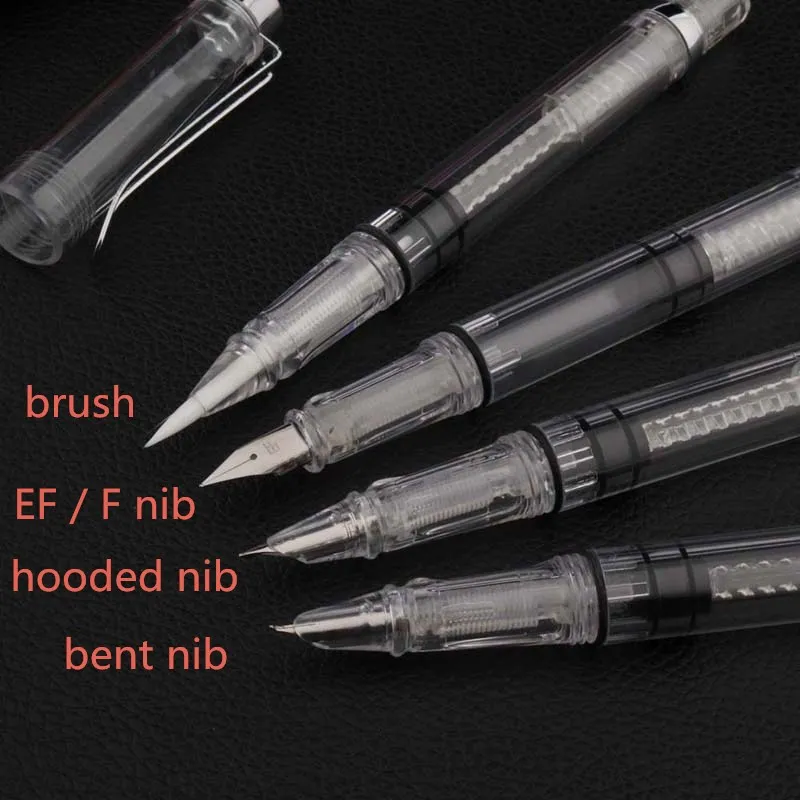 Новый прозрачный перьевая ручка подпись фуде мягкий наконечник вращательная