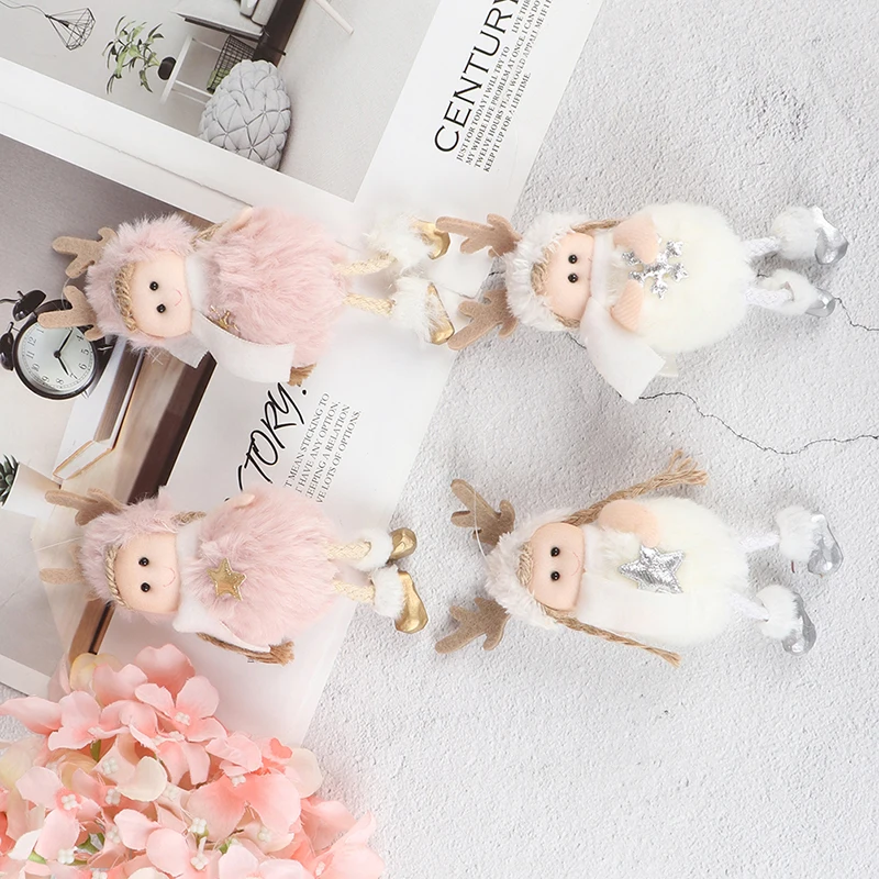 1 шт. рождественские милые украшения розовый белый шелк плюшевая подвесная