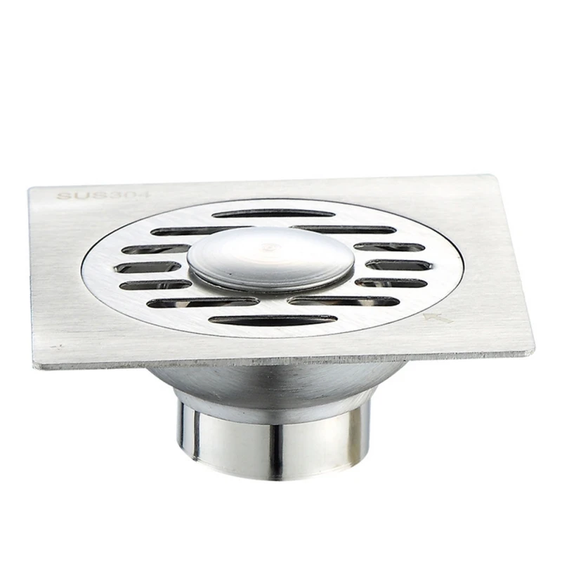 

Stainless Steel Square Shower Floor Drain For Bathroom Kitchen Waste Grate Dual-use Plus Tube Deodorization Large Displacement