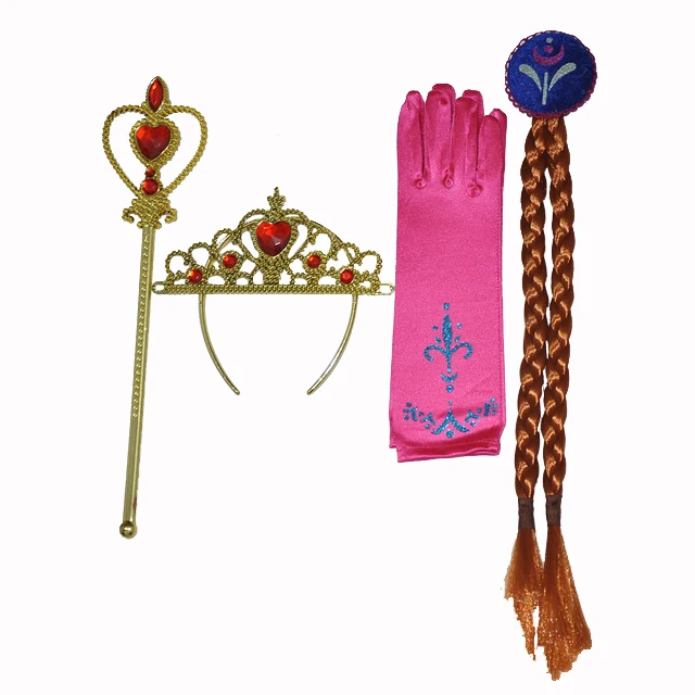 Accessory B Платье для девочек; платье Эльзы; костюм Снежной Королевы; платье принцессы Анны для костюмированной вечеринки; Детские платья для девочек; fantasia vestidos; одежда для детей - Цвет: Accessory B